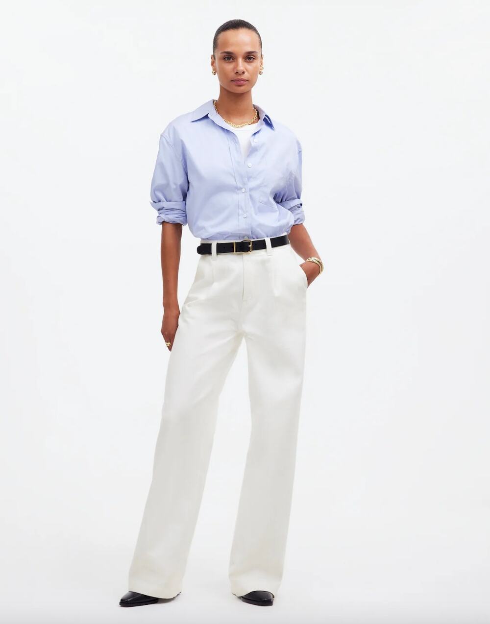 Madewell The Harlow Wide Leg Jean Airy Denim Baggy White High Waist US 31 NWT